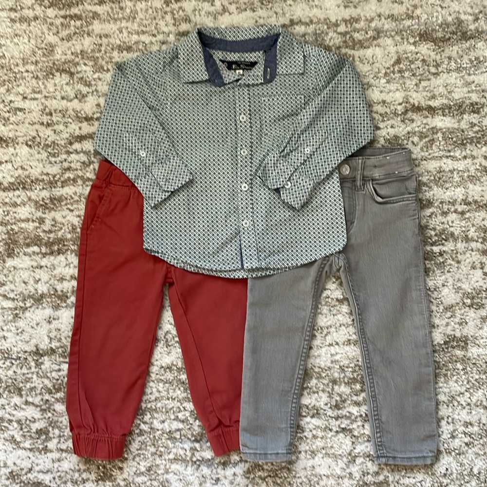 Ben Sherman Collared Button Down Longsleeve Dress Shirt Set Jeans and Jo…